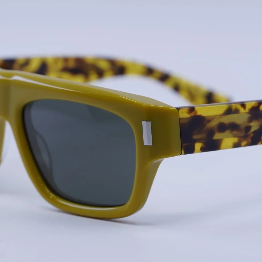 Saint Laurent SL762 004 Sunglasses Ochra/Spotted Havana Square Frame
